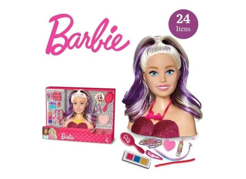 Busto Boneca Barbie Para Pentear E Maquiar Vem Com Maquiagem - Ri