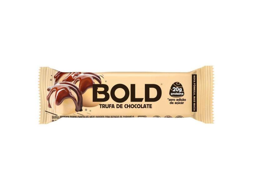 Barra de Proteína Bold Sabor Trufa de Chocolate 20g de Proteína Zero Açúcar com 60g