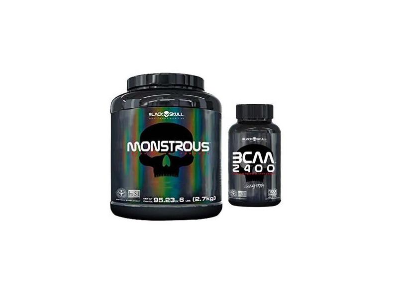 Monstrous Hipercalórico 2.7 Kg + Bcaa 100 Caps - Black Skull