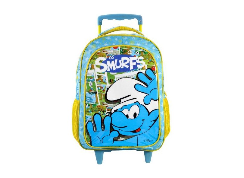 Mochila com Rodinhas Escolar Xeryus Smurfs Comics 16 5800