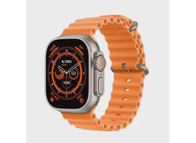 Relogio Inteligente Smartwatch Ultra 8 Mini 2 Pulseiras Android iOS Bluetooth Esporte Caminhada Fitness Varias Funções Sansung Iphone Xiaomi