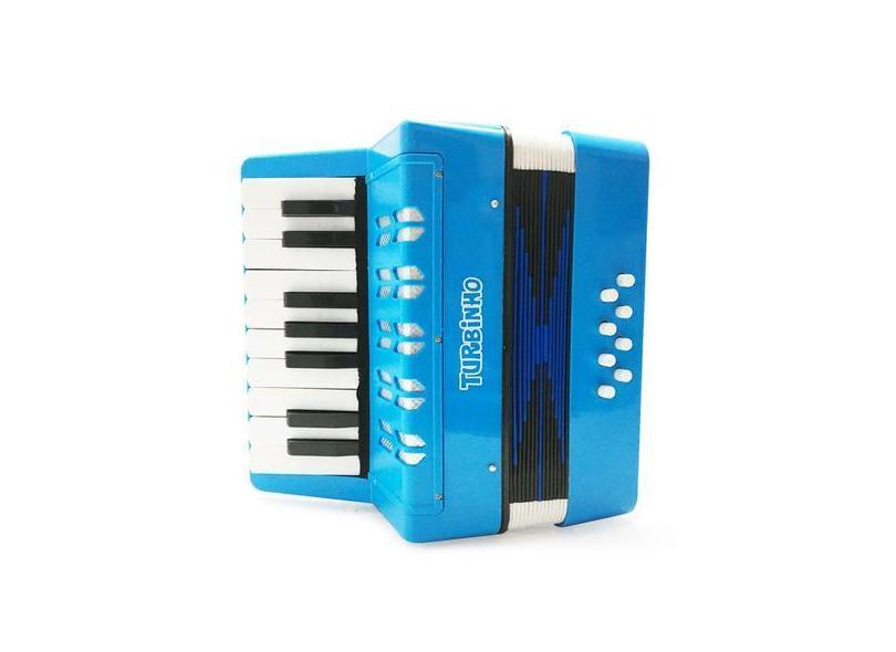 Acordeon Infantil 8 Baixos Turbo 104.Lb 17 Teclas Azul Claro