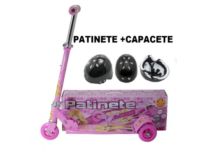 Patinete Grande Resistente Para Menina E Capacete Seguro