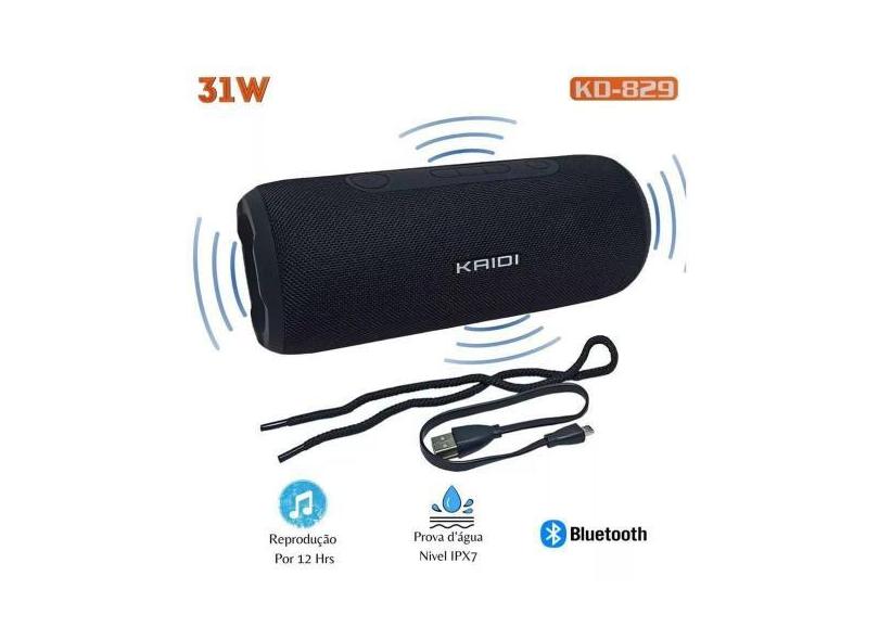 Caixa Som Bluetooth Tws Wireless Kd-829 Kaidi 31W Potencia A