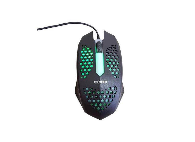 Mouse Gamer Usb Óptico Iluminado 1200 Dpi 4 Botões Pc MS-C33 - Exbom, 