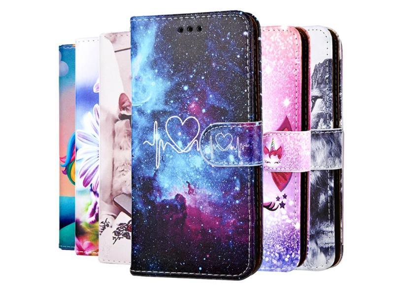 HualuBro Cover Portafoglio Per Motorola One Macro / Moto G8 Play - Pelle PU Con Slot E Supporto - Nero