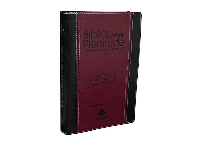 Bíblia de Estudo Plenitude - Capa Vermelha e Preta - Brasil, Sociedade Bíblica Do - 7898521811648