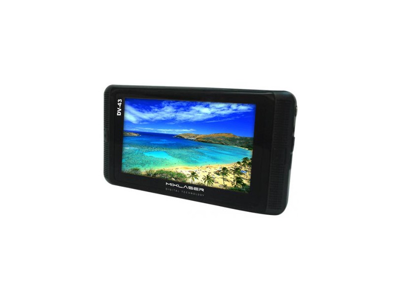 TV Portátil Digital 4.3" com Entrada para Cartão de Memória MiniSD Mixlaser DV-43