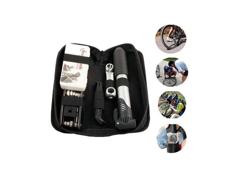 Kit Ferramentas Reparo Bicicleta Bomba De Ar Remendo Pneu - RELET