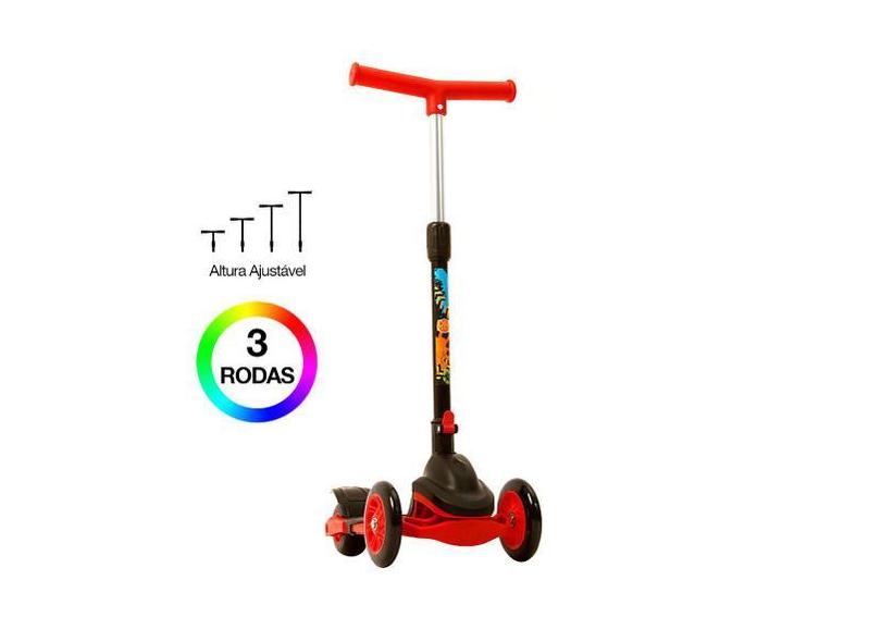 Patinete Radical Power Vermelho De 3 Rodas Dm Toys Dmr 5551