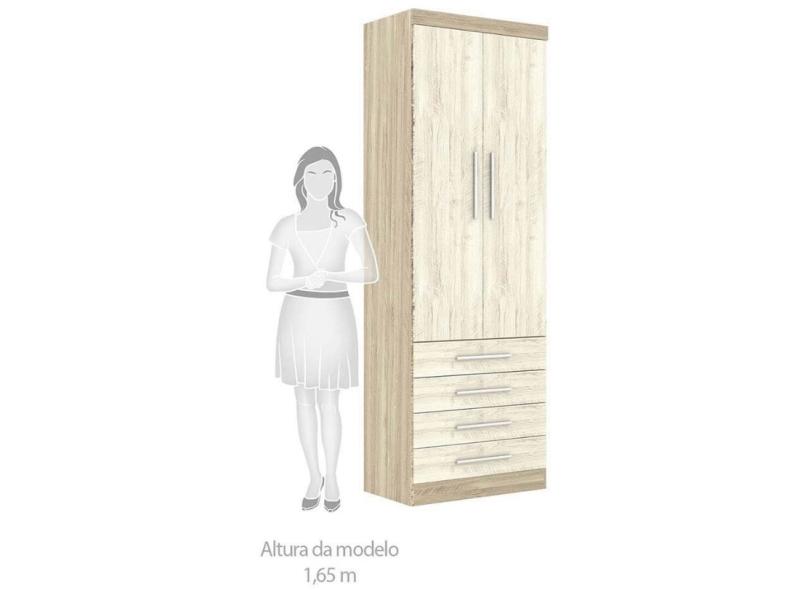 Guarda-Roupa Solteiro 6 Portas 5 Gavetas Master Luciane Móveis