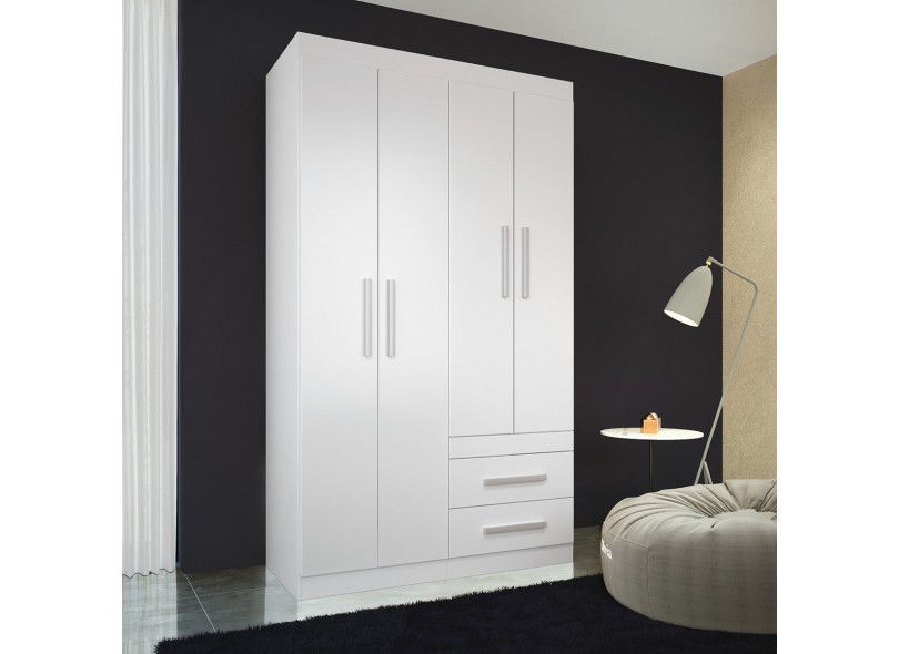 Guarda-Roupas Solteiro 4 Portas 2 Gavetas Havana Star Clean 4.2 143666 Santos Andirá