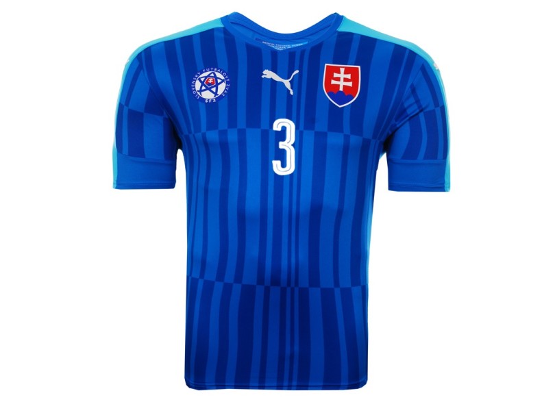 Camisa Torcedor Eslováquia II 2016 com Número Puma