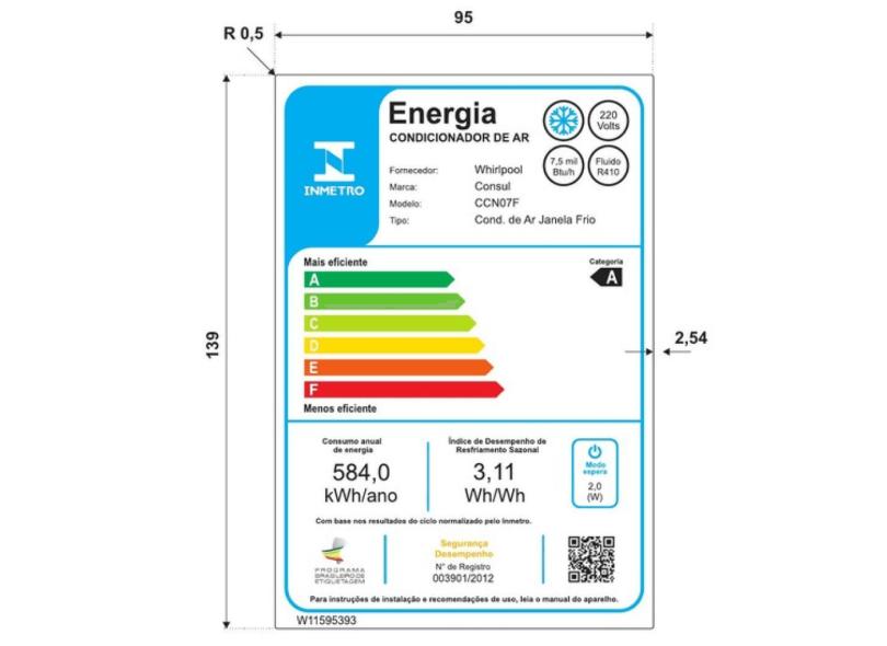 Ar-Condicionado Janela / Parede Consul 7500 BTUs Frio Eletrônico CCN07FB