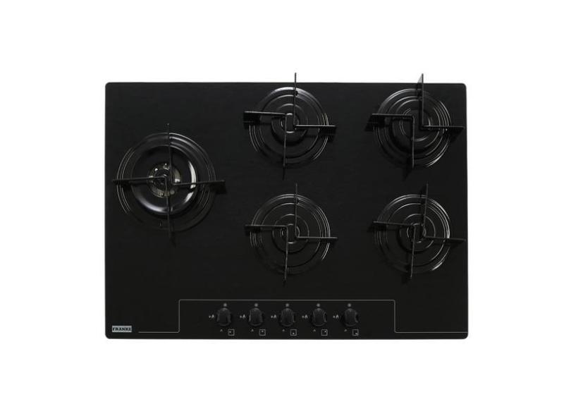 Cooktop a Gás Bivolt 5 Bocas Vidro Preto Franke