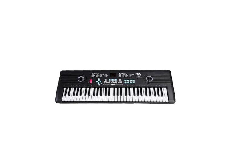 teclado eletrônico para iniciantes Teclado De Piano Eletrônico Portátil, 61 Teclas, Órgão Com Microfone, Instrumento Educacional Para Iniciantes (Size : Bk)