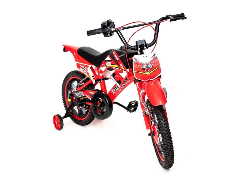 Bicicleta Infantil Moto Bike Aro 14 c/ Rodinha 4 A 8 Anos - Unitoys