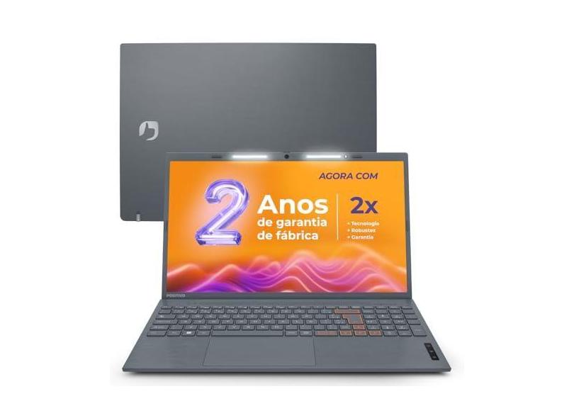 Notebook Positivo Vision C15 Intel® Celeron® N4020 Linux 8GB RAM 256GB eMMC Lumina Bar 15.6” HD - Cinza