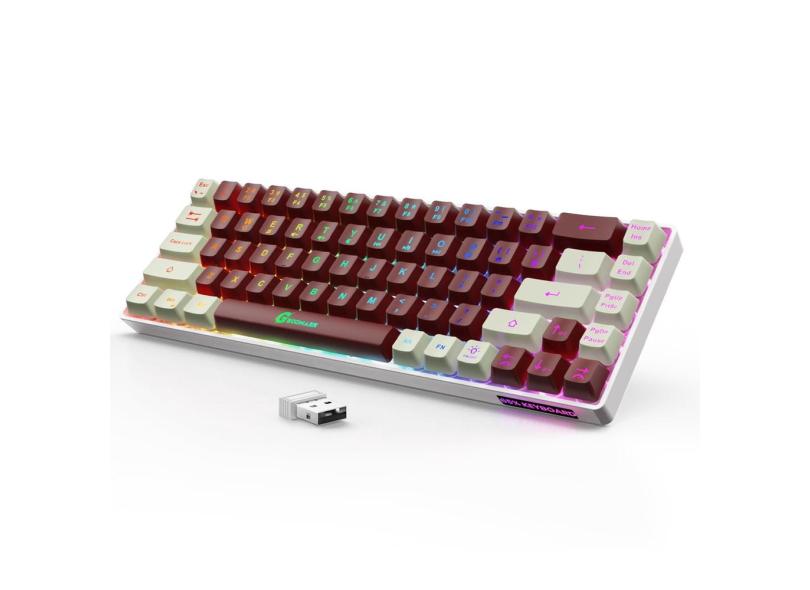 Teclado sem fio para jogos geodmaer 65% recarregável retroiluminado