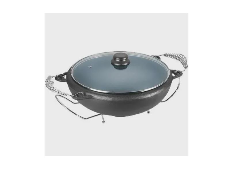 Panela Moqueca De Ferro C/ Tampa Vidro 6 Litros Panela Mineira