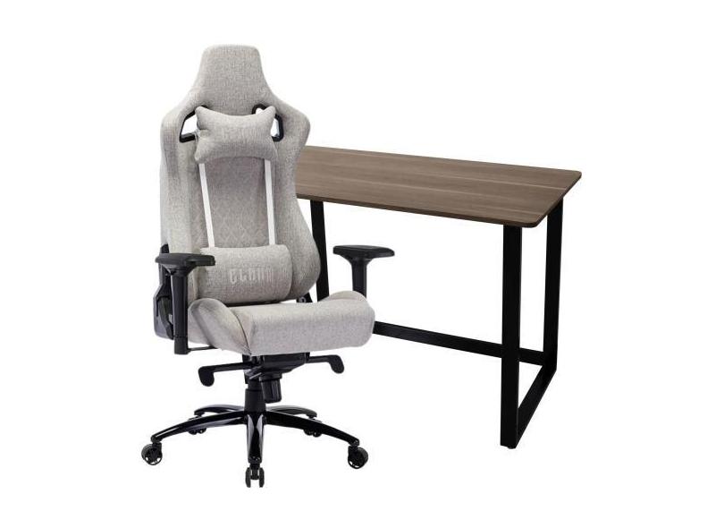 Kit Cadeira Gamer Cinza Encosto Reclinável Confortável Ergonômica P/