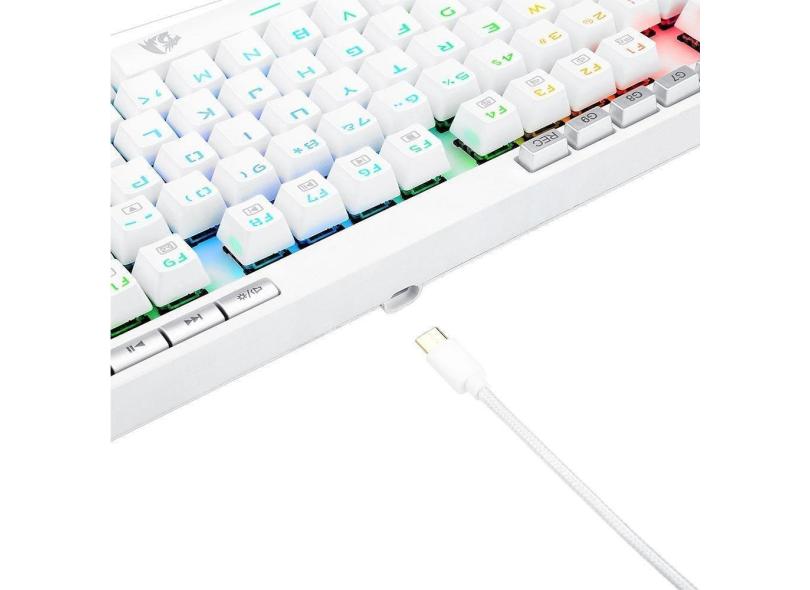Teclado Gamer Redragon Magic-Wand Pro White Rgb Switch Brown K587W-Rgb-Pro