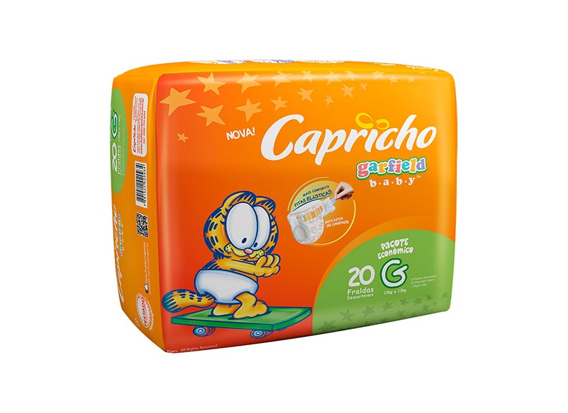 Fralda Capricho Garfield G Prático 20 Und 10 - 13kg