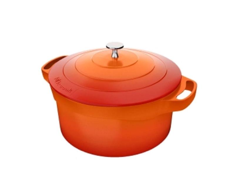Panela Caçarola Le Cook com Revestimento Cerâmico Laranja 28cm LC1804