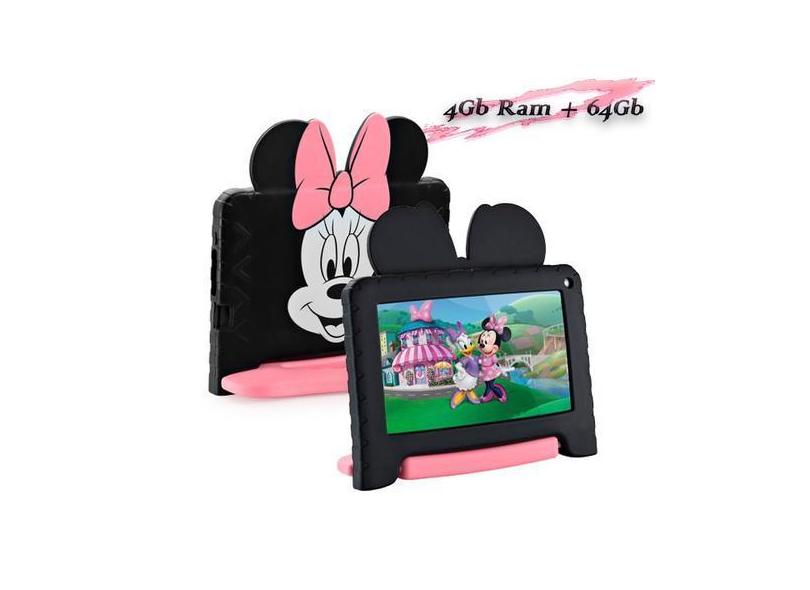 Tablet Multilaser Minnie Quad Core 64GB 4 RAM Tela 7, 64GB, Preto e Ro