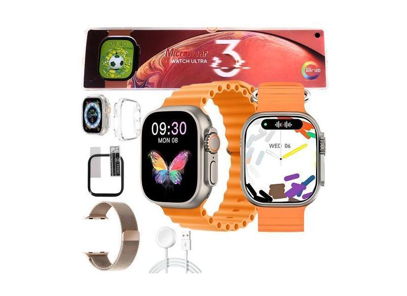 Relogio Inteligente Watch Ultra 3 Smartwatch Lançamento Recebe Notific
