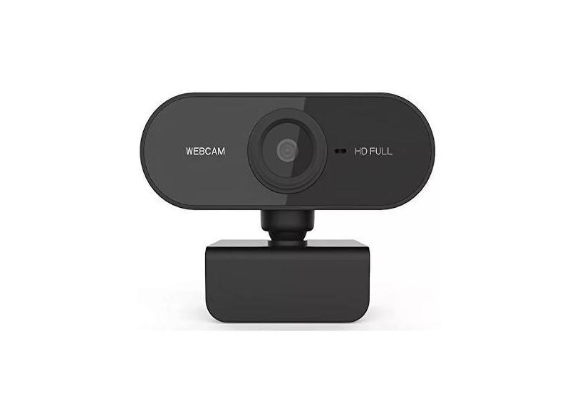 Webcam Full HD 1080p com Microfone - Para Home Office e Videoconferências, Preto