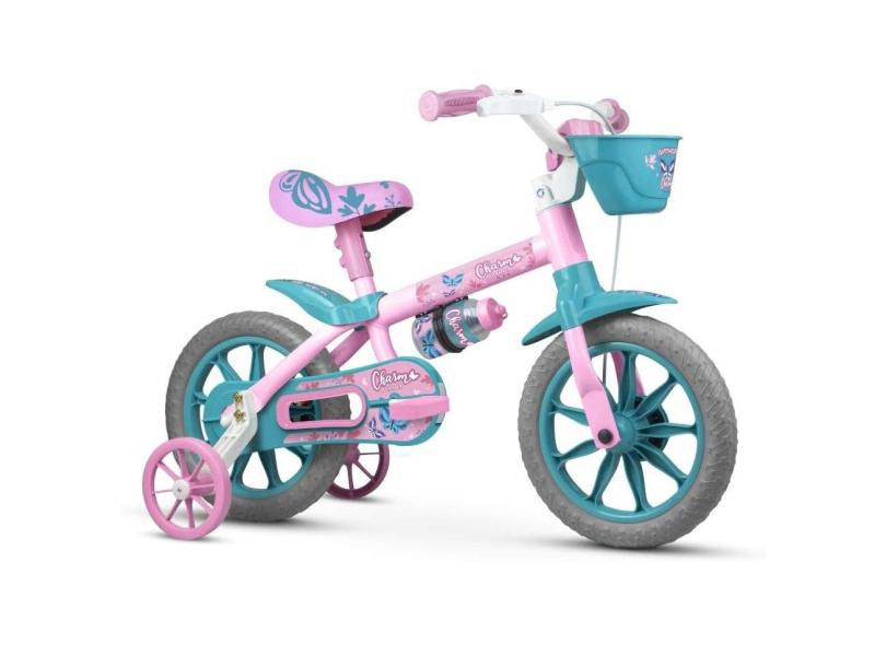 Bicicleta Aro 12 Charm Com Rodinhas e Squeeze - Nathor