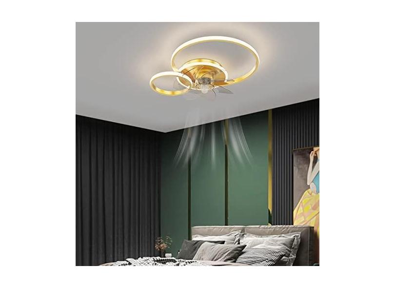 Luz de teto com ventilador com iluminação, LED moderno e silencioso com ventilador com temporizador de controle remoto Luz de teto com ventilador para sala de estar, quarto, sala de jantar (