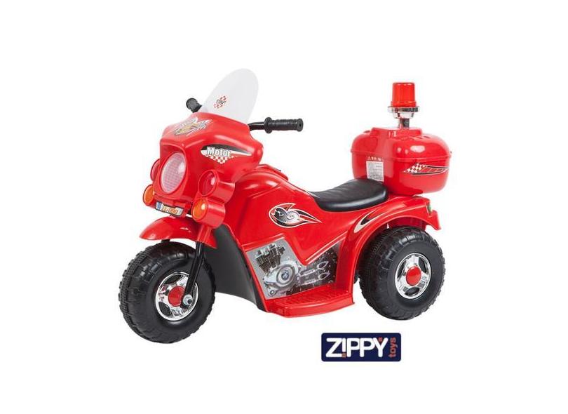 Mini Moto Motocicleta Elétrica Com Luz Som Sirene Polícia Baú - Zippy