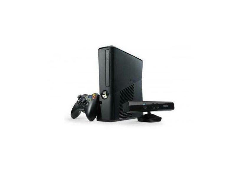 Console 360 + Kinect e 3 Jogos Slim 4gb Standard Cor Matte Black, Xbox