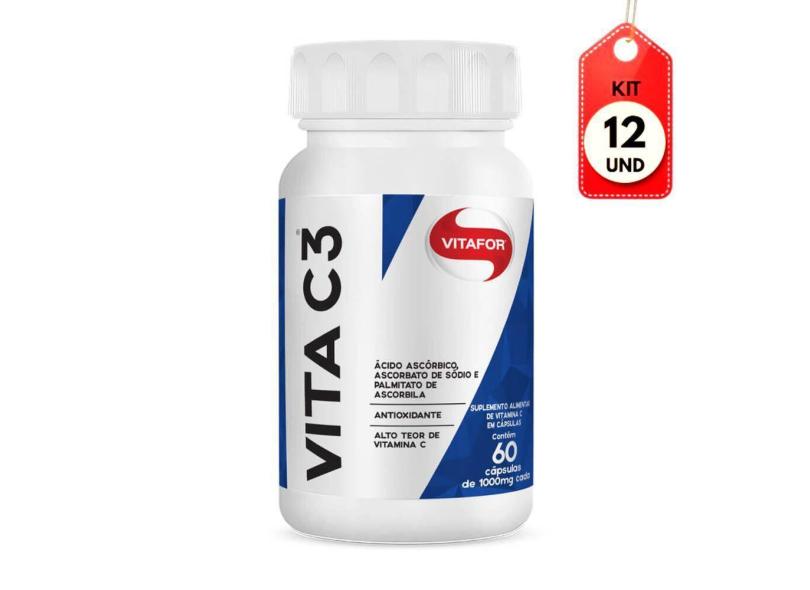 Kit C/12 Vitafor Vitamina C3 C/60 Caps