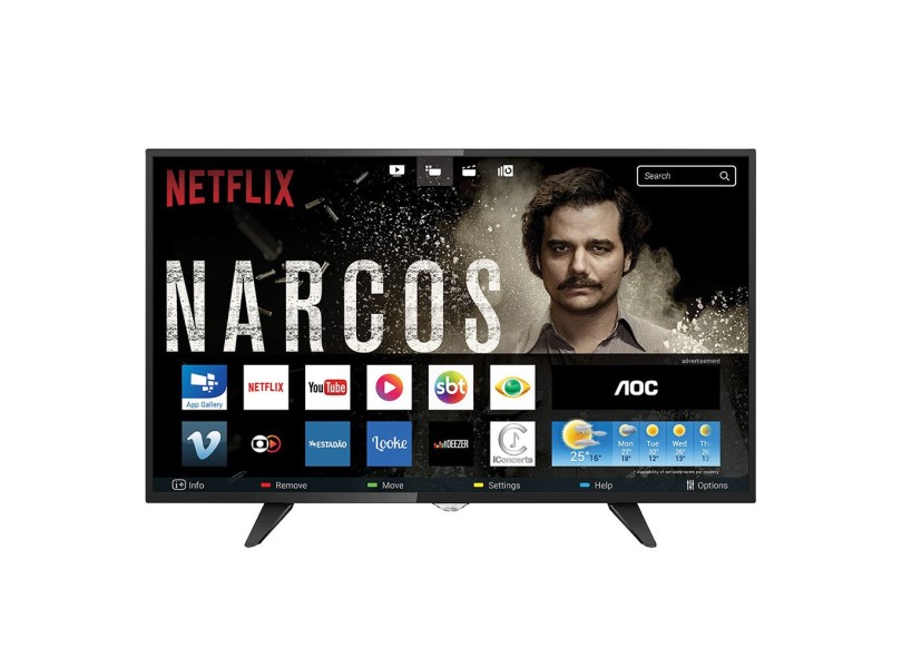 Smart TV TV LED 50 " AOC Full Netflix LE50S5970 3 HDMI