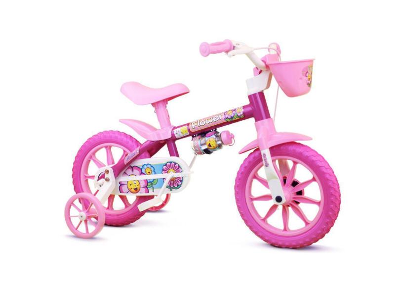 Bicicletinha Infantil Aro 12 para menina Flower Nathor