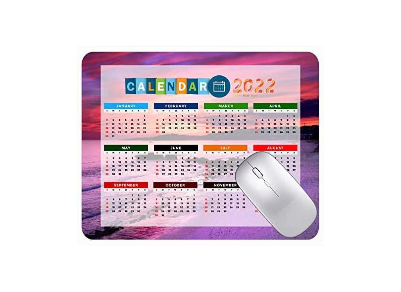 Mouse pad 2022 calendário com feriados, mouse pads para veleiros e praia, mar e sol