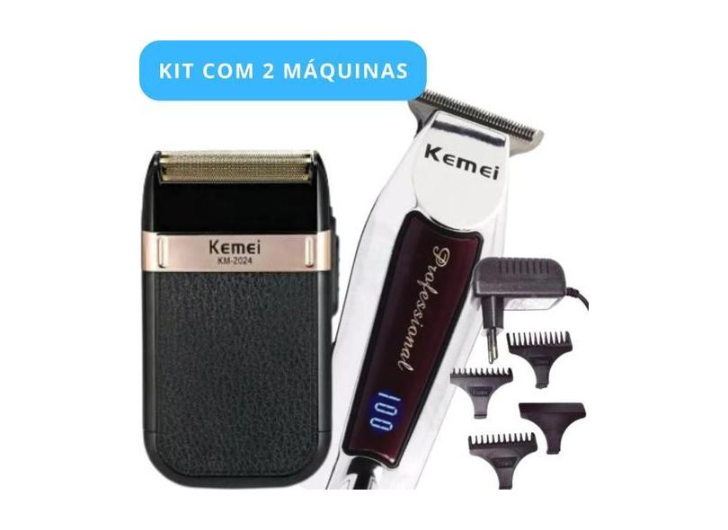 Kit Completo Masculino Kemei: Barbeador 2024 E Máquina - Al