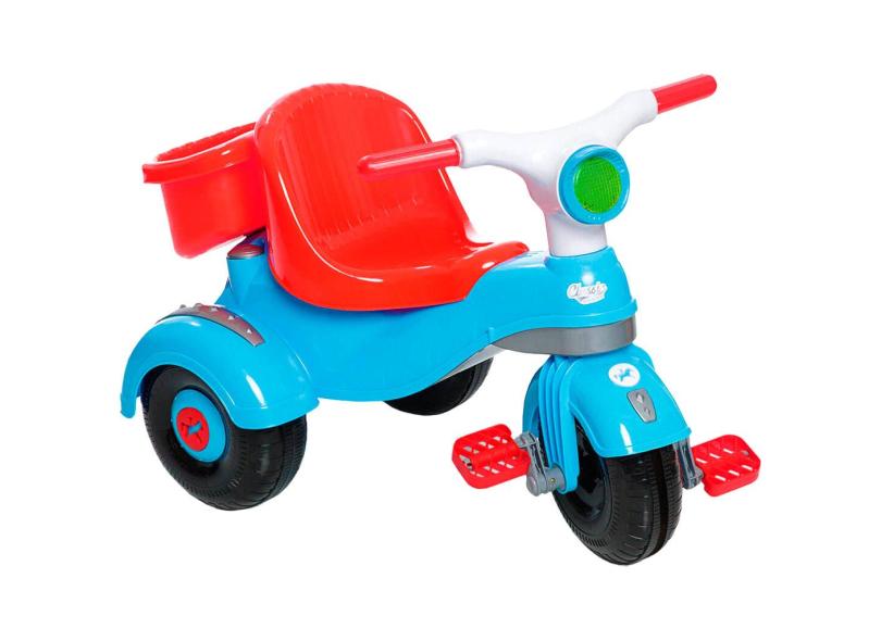 Triciclo Passeio/ Pedal Com 2 Lugares Moto Infantil Calesita Cor Verde E  Laranja