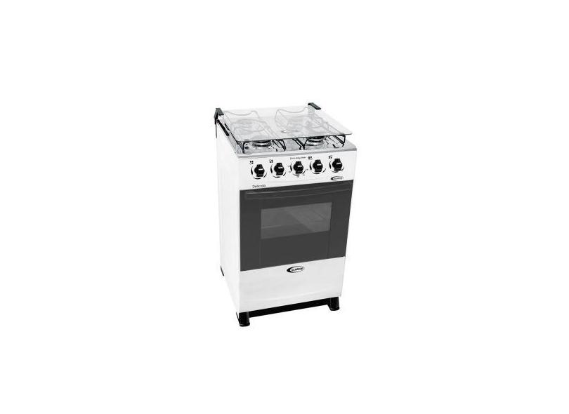 Fogão A Gás Clarice Delicato 4 Bocas Manual Forno 52 Litros Branco