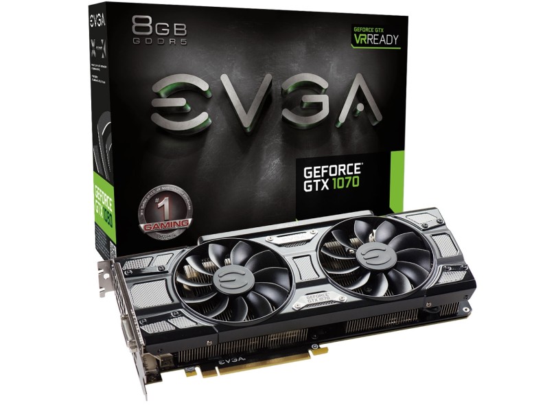 Placa de Video NVIDIA GeForce GTX 1070 8 GB GDDR5 256 Bits EVGA 08G-P4-5171-KR