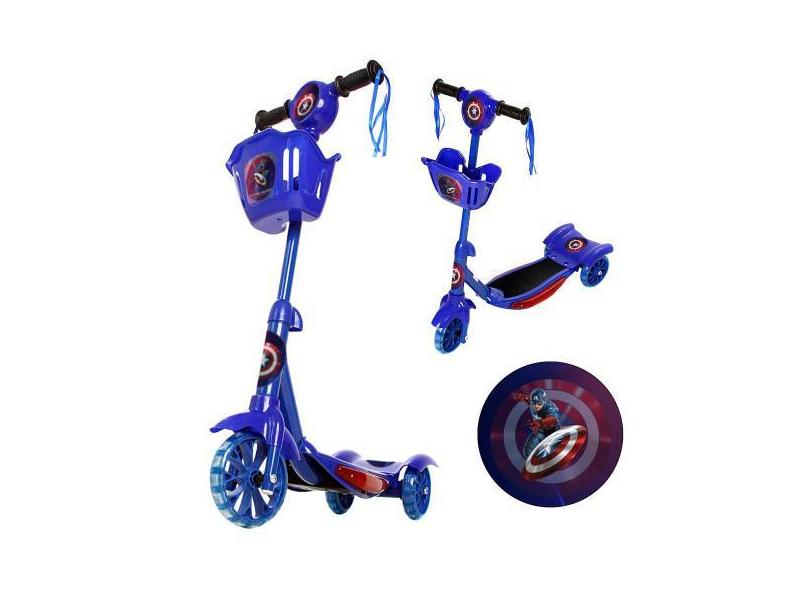 Patinete Capitão América Para Crianças Scooter 3 Rodas - Toys 2U