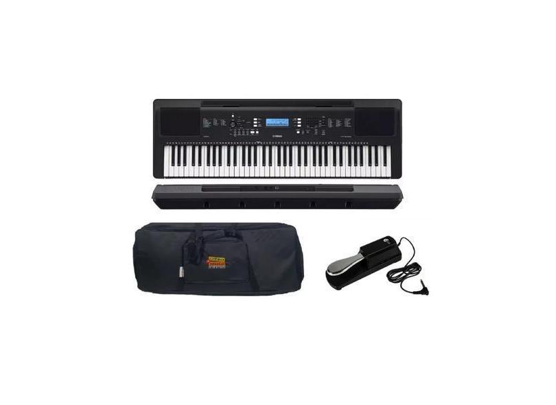 Kit Teclado Arranjador Yamaha Psr Ew310 Com Capa E Pedal