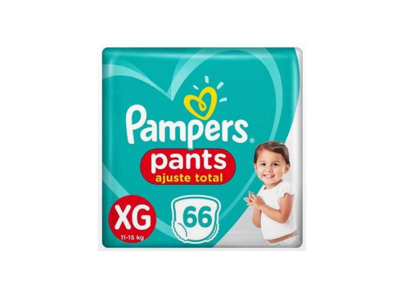 Fralda de Vestir Pampers Pants Ajuste Total XG 66 Und 11 - 15kg