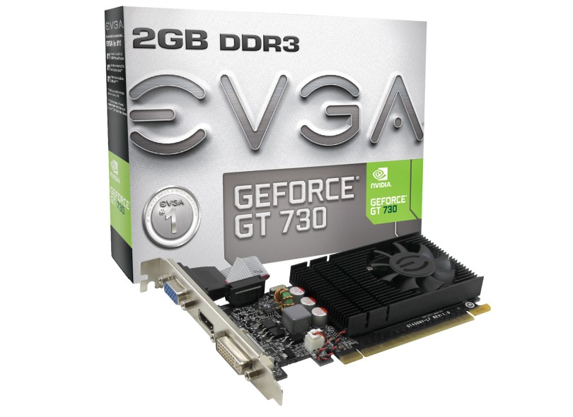 Placa de Video NVIDIA GeForce T 730 2 GB DDR3 128 Bits EVGA 02G-P3-2732-KR