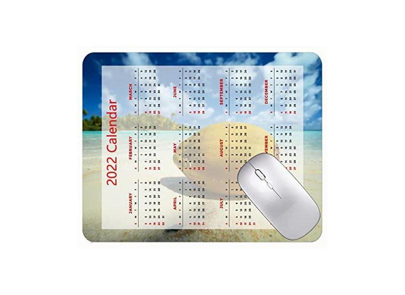 Mouse pad colorido 2022 Calendário Ano 2022 Praia Coco Mar Mouse pad Borracha