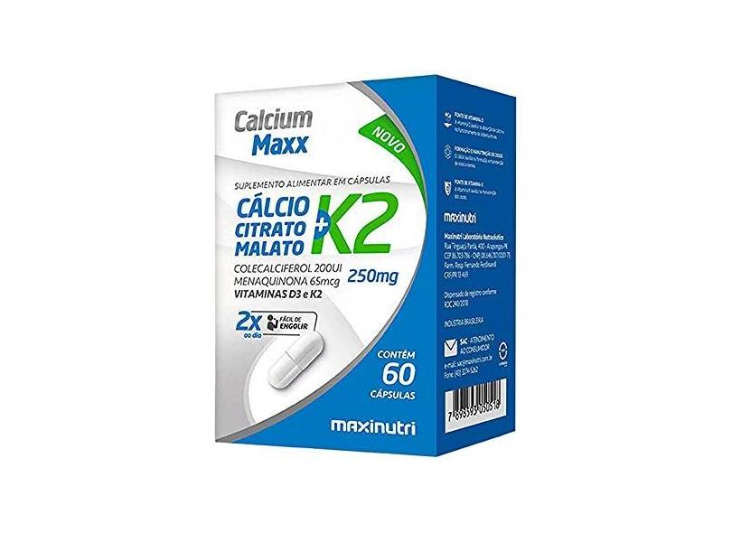 Calcium Maxx Cálcio Citrato Malato K2 60 Cápsulas Maxinutri