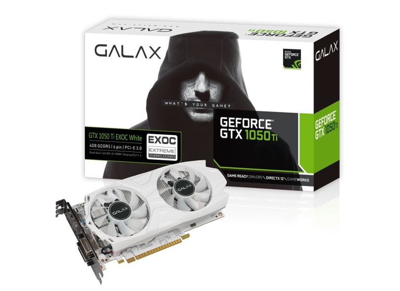 Placa de Video NVIDIA GeForce GTX 1050 Ti 4 GB GDDR5 128 Bits Galax 50IQH8DVP1WT